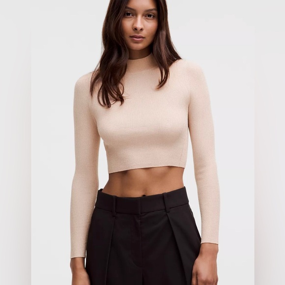 lululemon athletica Tops - Lululemon Glitter Knit Twist-Back Long-Sleeve Shirt